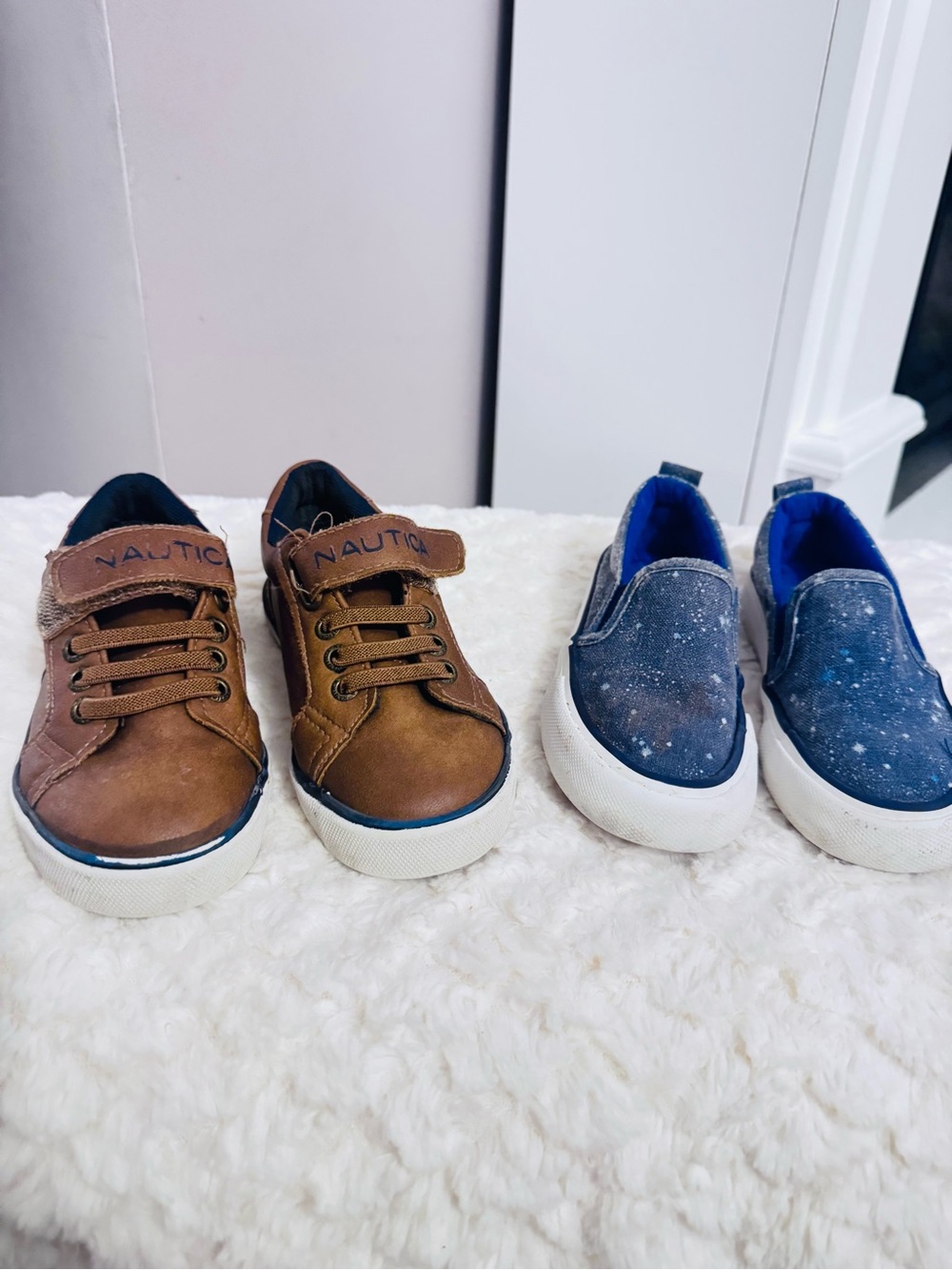 Nautica Kids Brown and Blue Slip-On & Lace-Up Sneaker Duo